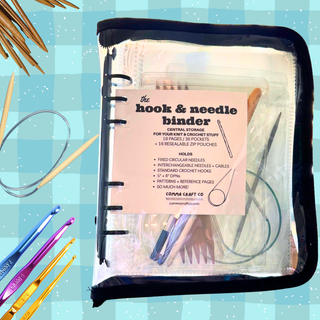 Comma Craft Co - The Hook & Needle Binder - Deluxe Knitting Crochet Organizer