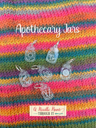 A Needle Runs Through It - Apothecary Jars Stitch Markers
