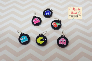 A Needle Runs Through It – Retro Arcade Stitch Markers