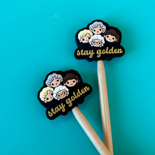 Comma Craft Co Knitting Needle Point Protectors Stay Golden