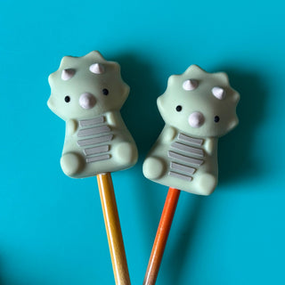 Comma Craft Co Knitting Needle Point Protectors - 3D Triceratops Dinosaur