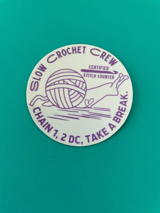 Comma Craft Co - Slow Crochet Crew Vinyl Sticker