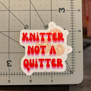 Comma Craft Co - Knitter Not a Quitter Vinyl Sticker