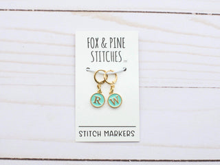 Fox and Pine Stitches Teal Right Wrong Side Stitch Markers
