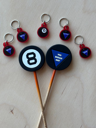 Comma Craft Co Knitting Needle Point Protector Magic 8 Ball