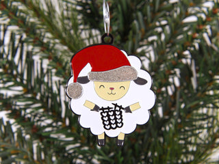 Fox and Pine Stitches - Sheep Christmas Ornament