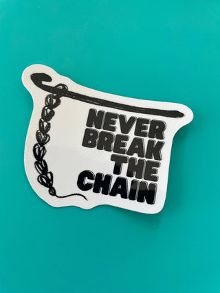 Comma Craft Co - Crochet Never Break the Chain Vinyl Sticker