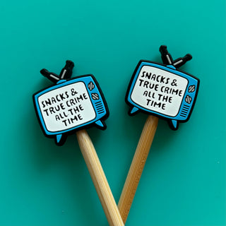 Comma Craft - True Crime and Snacks TV Needle Point Protector