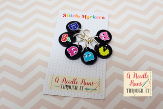 A Needle Runs Through It – Retro Arcade Stitch Markers