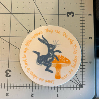 Comma Craft Co - Hobbies Bunny Mushroom - Vinyl Sticker