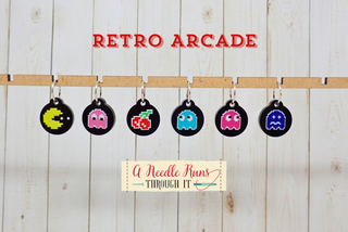 A Needle Runs Through It – Retro Arcade Stitch Markers