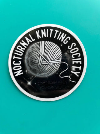 Comma Craft Co - Nocturnal Knitting Society Vinyl Sticker