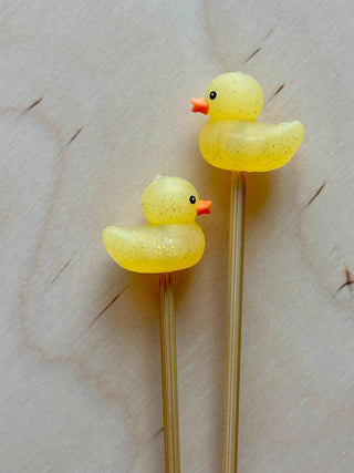 Comma Craft Co. Glitter Yellow Rubber Ducks Knitting Needle Point Protectors