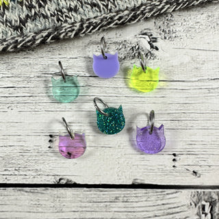 Katrinkles Cat Stitch Marker Set – Acrylic – NEW COLOR WAY!