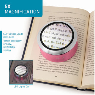 Lighted Dome Aluminum LED Magnifier by WITHit
