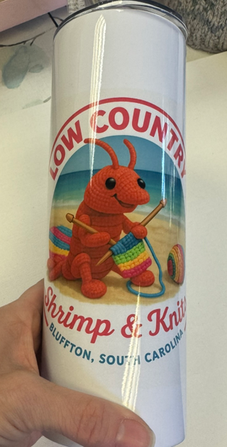 Shrimp and Knits Water Bottle
