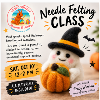 Adult Halloween Needle Felting Class: Ghost - 10/10