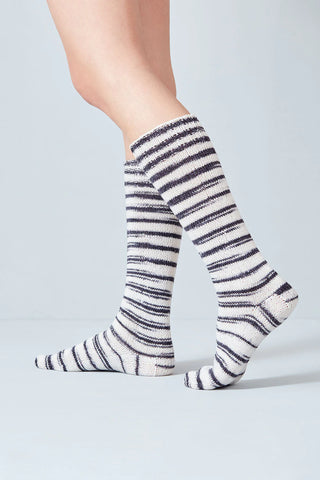 Mahalle Black and White Striped Sock Knitting Kit