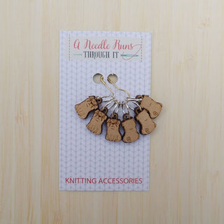 Front & Back Pugs - Stitch Markers (set of 6)
