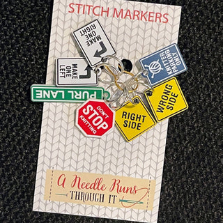 A Needle Runs Through It – Traffic Signs Stitch Markers