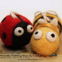 Woolbuddy - Bee and Ladybug Needle Felting Kit