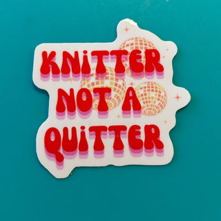 Comma Craft Co - Knitter Not a Quitter Vinyl Sticker