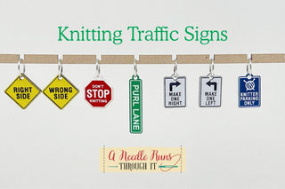 A Needle Runs Through It – Traffic Signs Stitch Markers