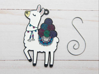 Fox and Pine Stitches - Llama Christmas Ornament