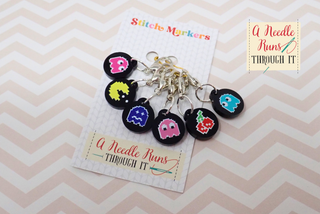 A Needle Runs Through It – Retro Arcade Stitch Markers