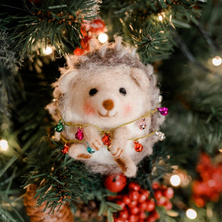 Christmas Hedgehog Ornament - Needle Felting Class SOLD OUT