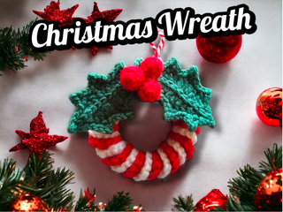 Crochet Christmas Wreath Ornament - 12/20