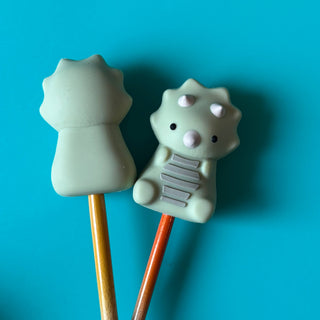 Comma Craft Co Knitting Needle Point Protectors - 3D Triceratops Dinosaur