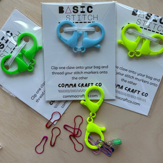 Comma Craft Co - Stitch Marker Claw Clip Holder Keychain
