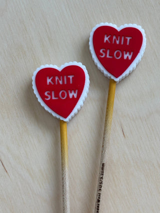 Comma Craft Co Knitting Needle Point Protector Knit Slow Hearts