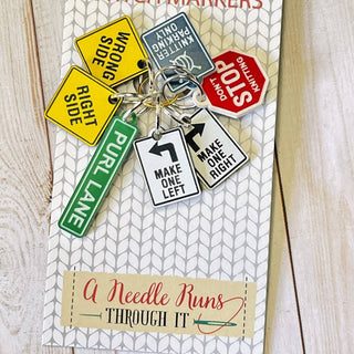 A Needle Runs Through It – Traffic Signs Stitch Markers