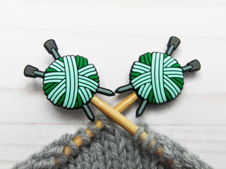 Fox and Pine Stitches Green Yarn Ball Stitch Stoppers