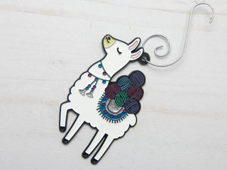 Fox and Pine Stitches - Llama Christmas Ornament