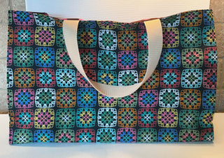 Granny Square Polka Dots Open Bag