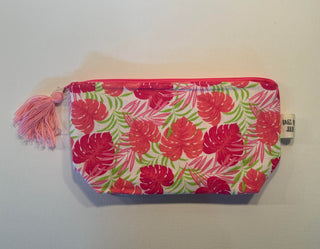 Pink Leaf Notions Bag